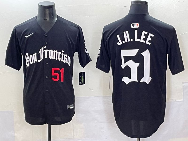 Men 2025 San Francisco Giants #51 J.H.Lee Black Five generations Joint Name Nike MLB Jersey style 44->san francisco giants->MLB Jersey